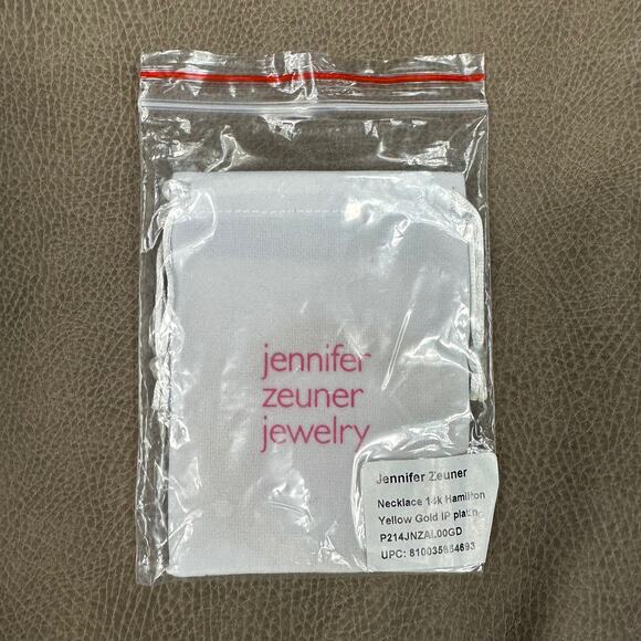 JENNIFER ZEUNER JEWELRY Hamilton 14K Cable Necklace New in Package Gold - Picture 4 of 5